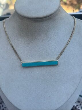 Esquire Turquoise Inlay Gold-Tone Bar Necklace - Men's